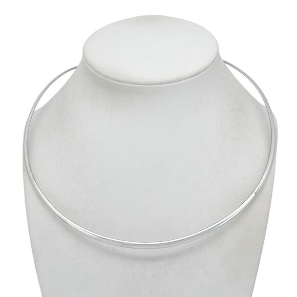 Vintage Sterling Silver 925 4mm Choker Necklace 17" - Picture 1 of 5